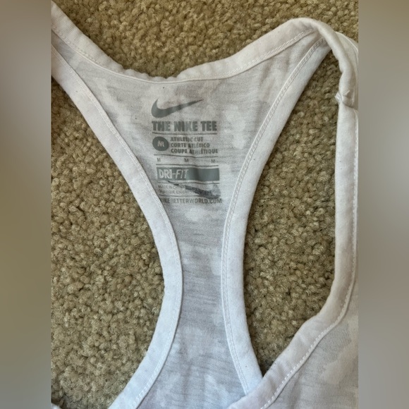 Nike Women’s Dri-Fit Racerback Tank Top White Medium - Picture 2 of 4